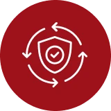 Protection icon on red background